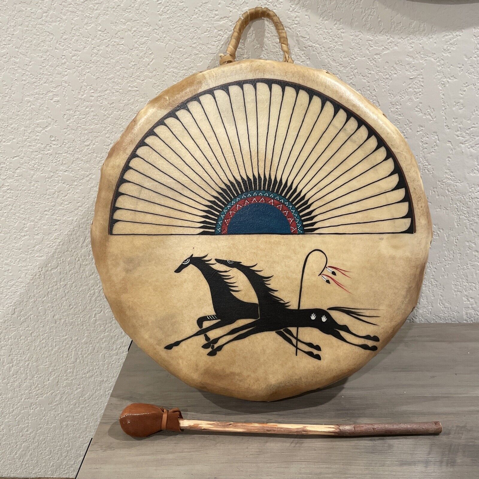 Native American Rawhide Hand Painted Drum