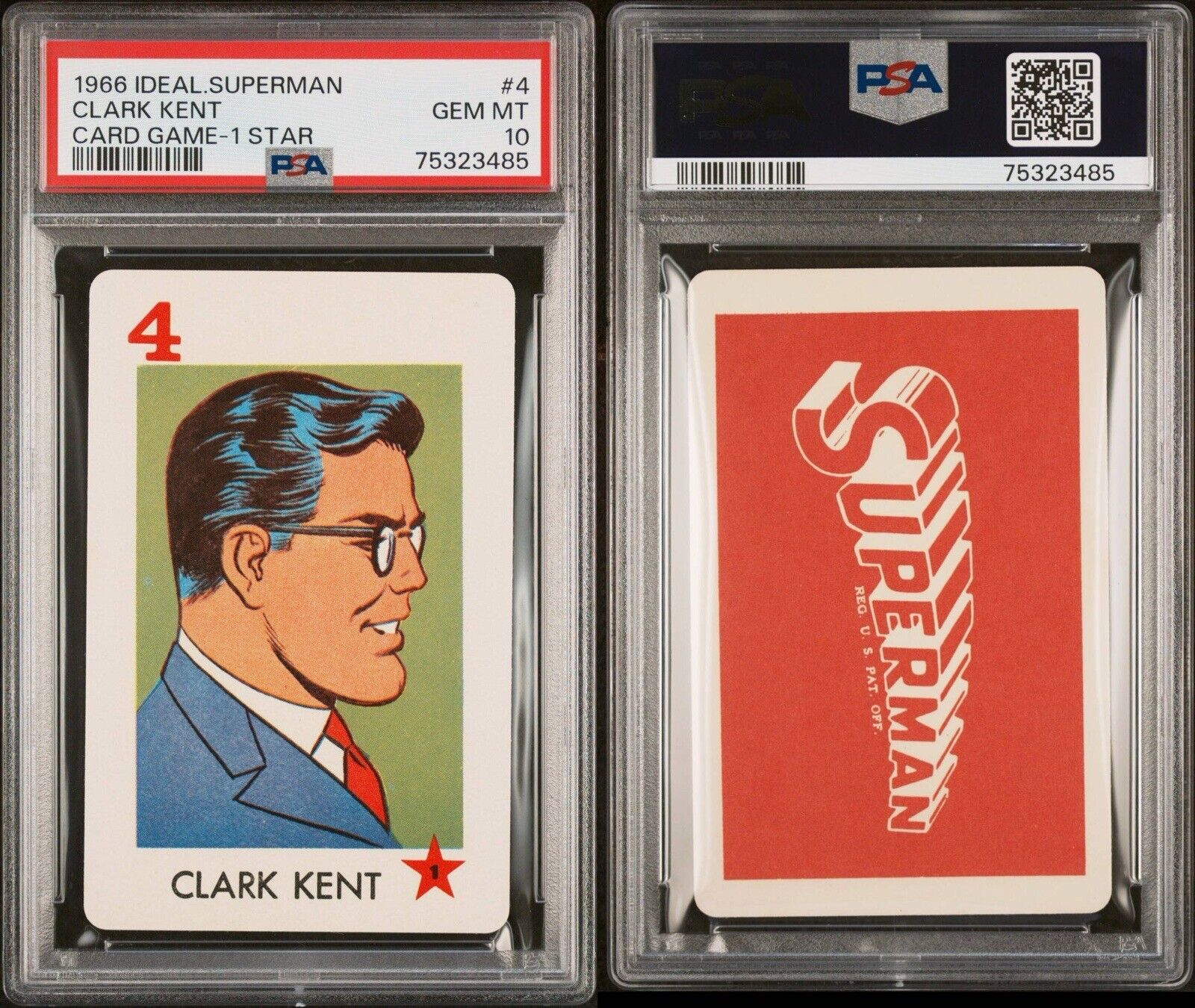 RARE VINTAGE 1966 IDEAL SUPERMAN CLARK KENT CARD GAME ROOKIE PSA 10 GEM MINT