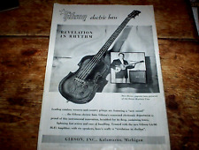 GIBSON GUITARS / ELECTRIC BASS Vintage 1954 Jazz magazine PROMO Ad VG+ picture