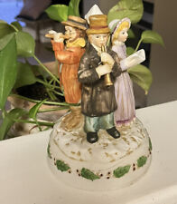 Vintage Music Box Christmas Carolers Plays White Christmas picture