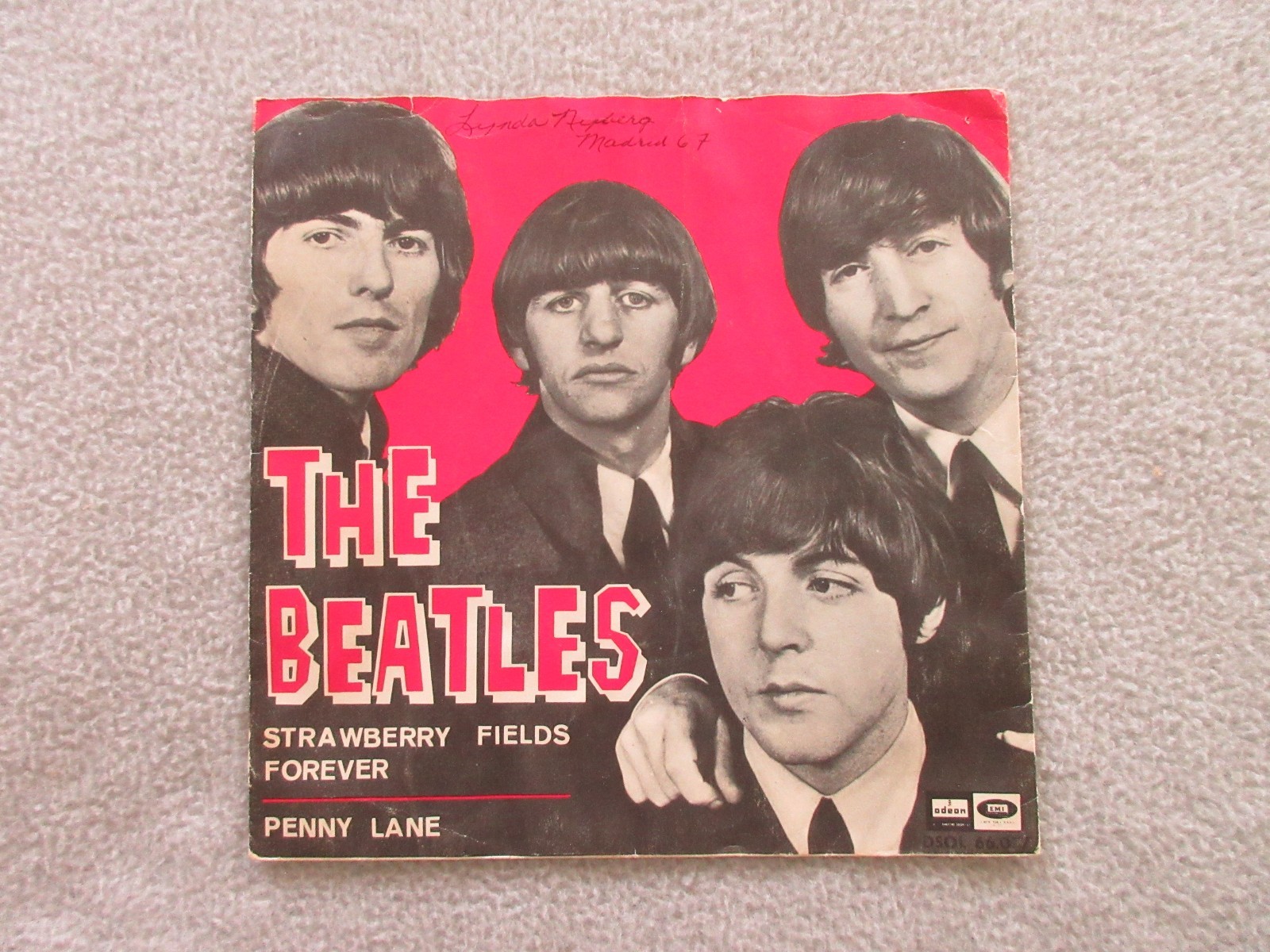 The Beatles STRAWBERRY FIELDS FOREVER/PENNY LANE Picture Sleeve Only Spain 1967