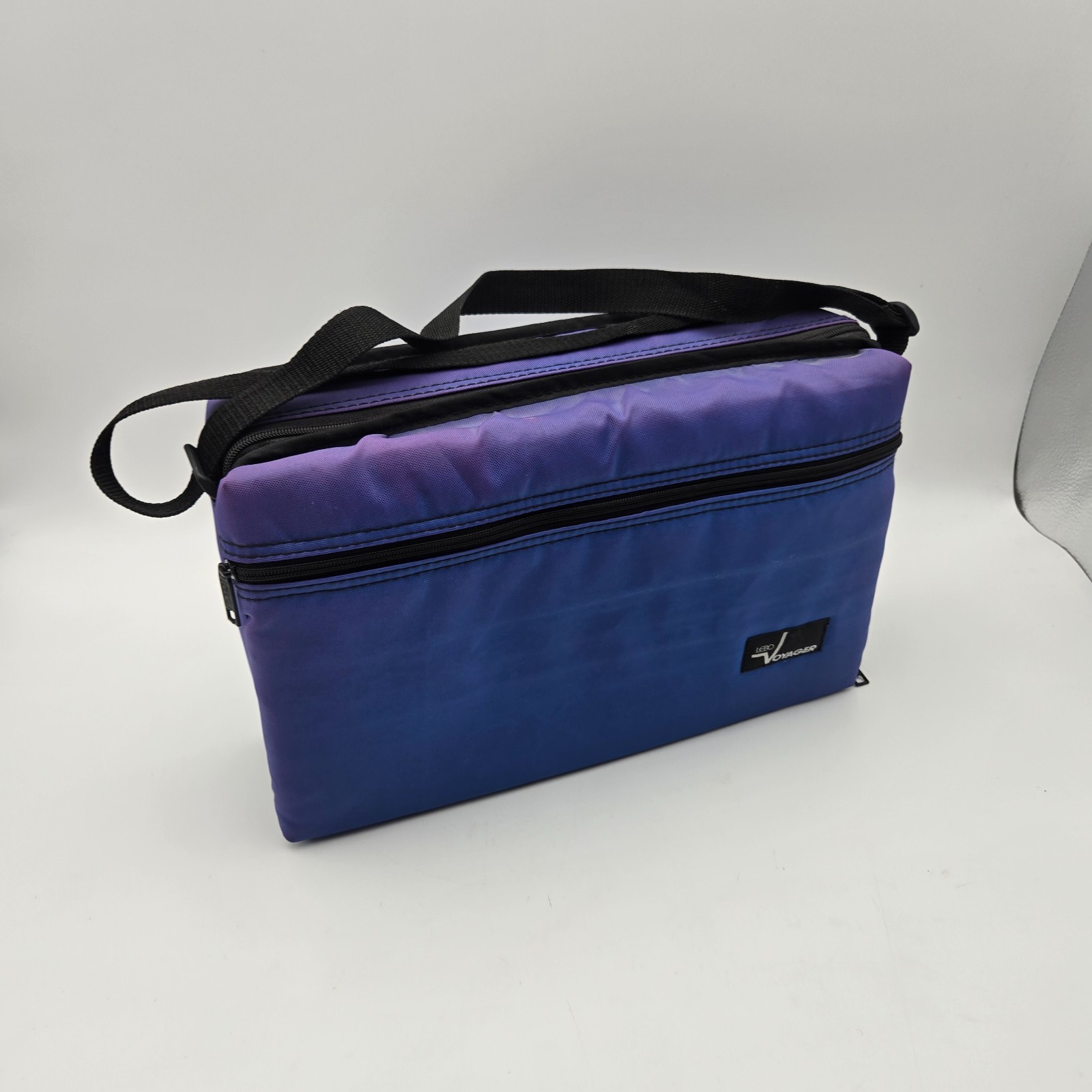 Vintage Lebo Voyager Cassette Tape Storage Bag Carrying Case Blue Purple 