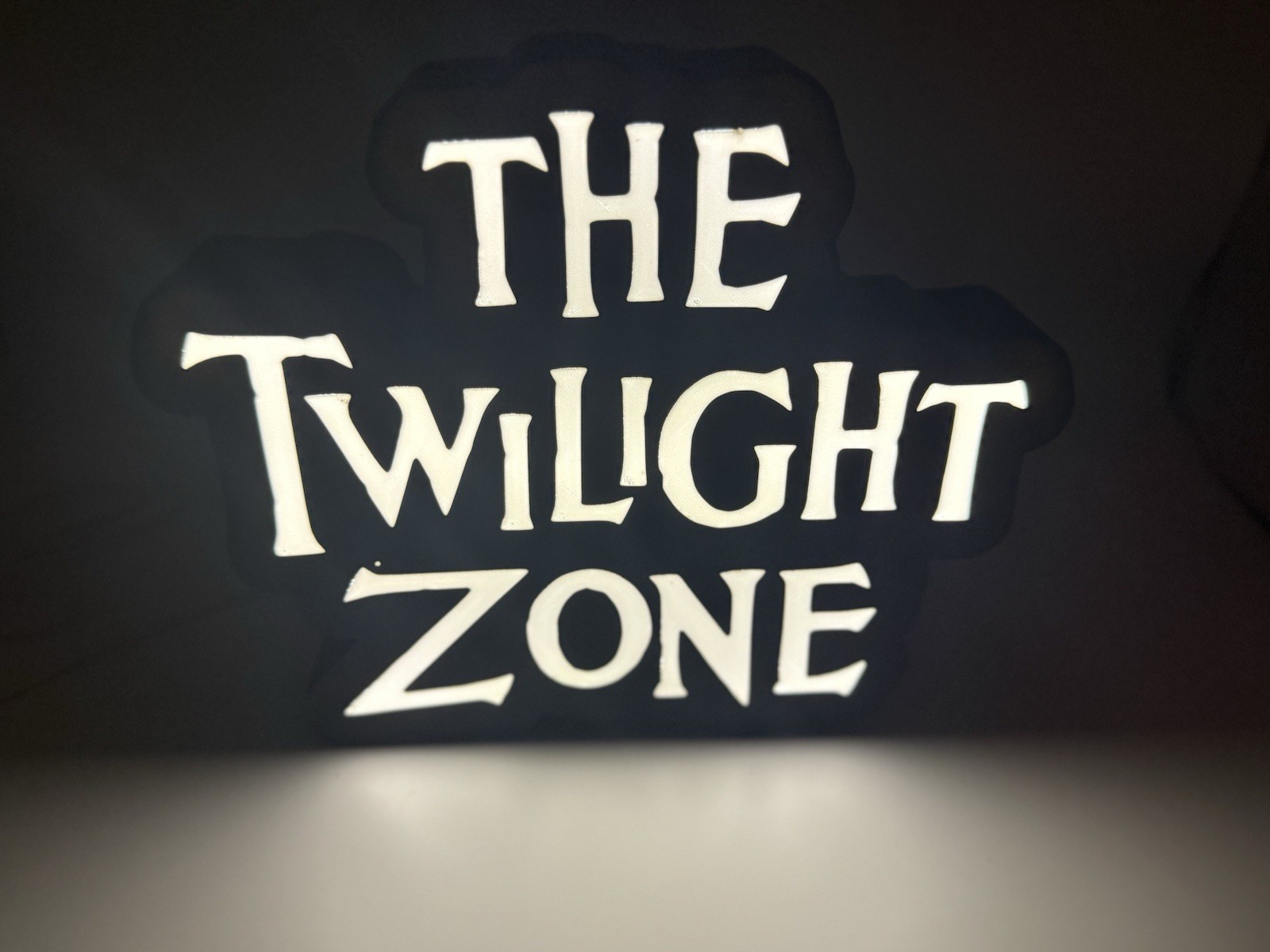 Light Up Twilight Zone  Decoration 3d Printed Sign Extra Large XL 9” Wide
