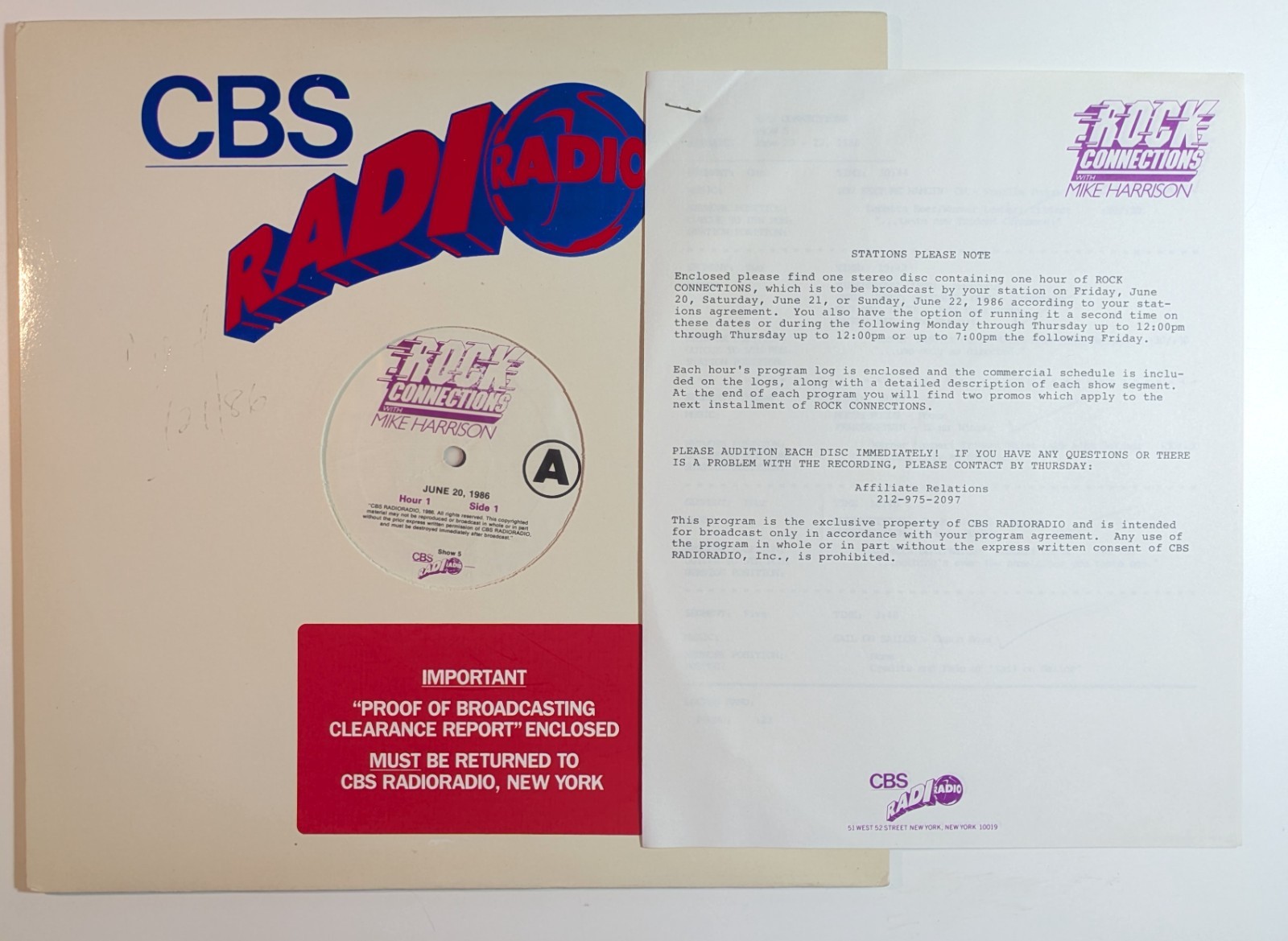 Rock Connections Mike Harrison #5 Jun 20 1986 CBS LP Jeff Beck Stevie Wonder