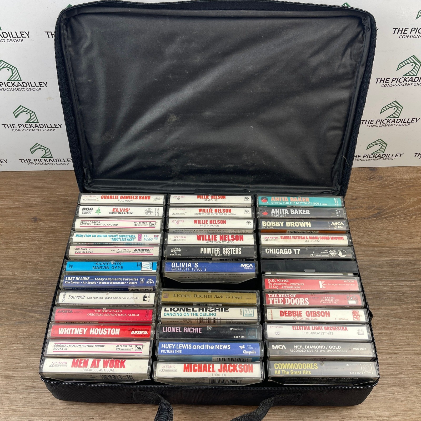 Vintage Cassette Tape Lot 29pc Michael Jackson Whitney Houston Case