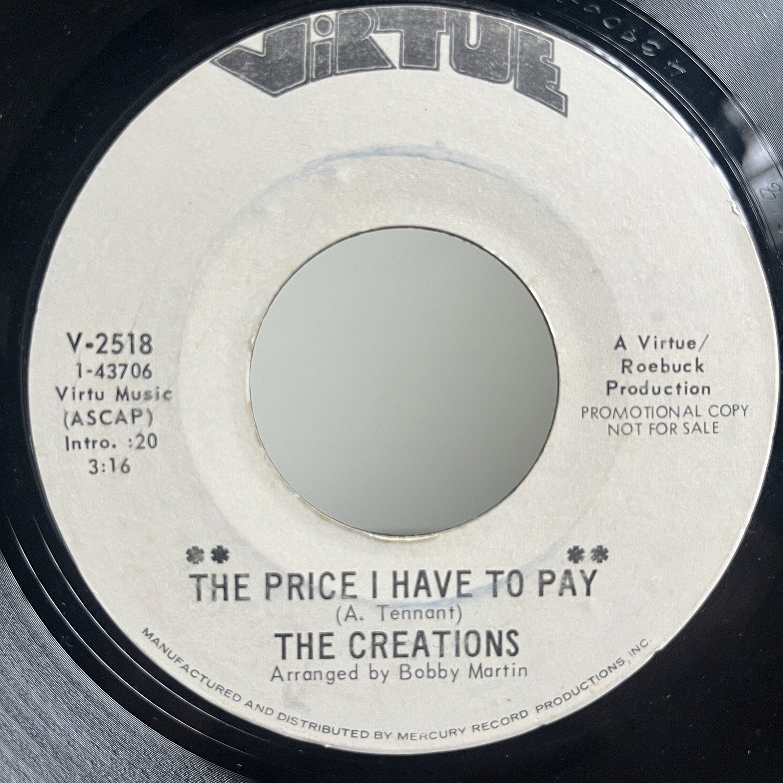 The Creations – The Price I Have To Pay • Rare Soul 45 • Promo Hear