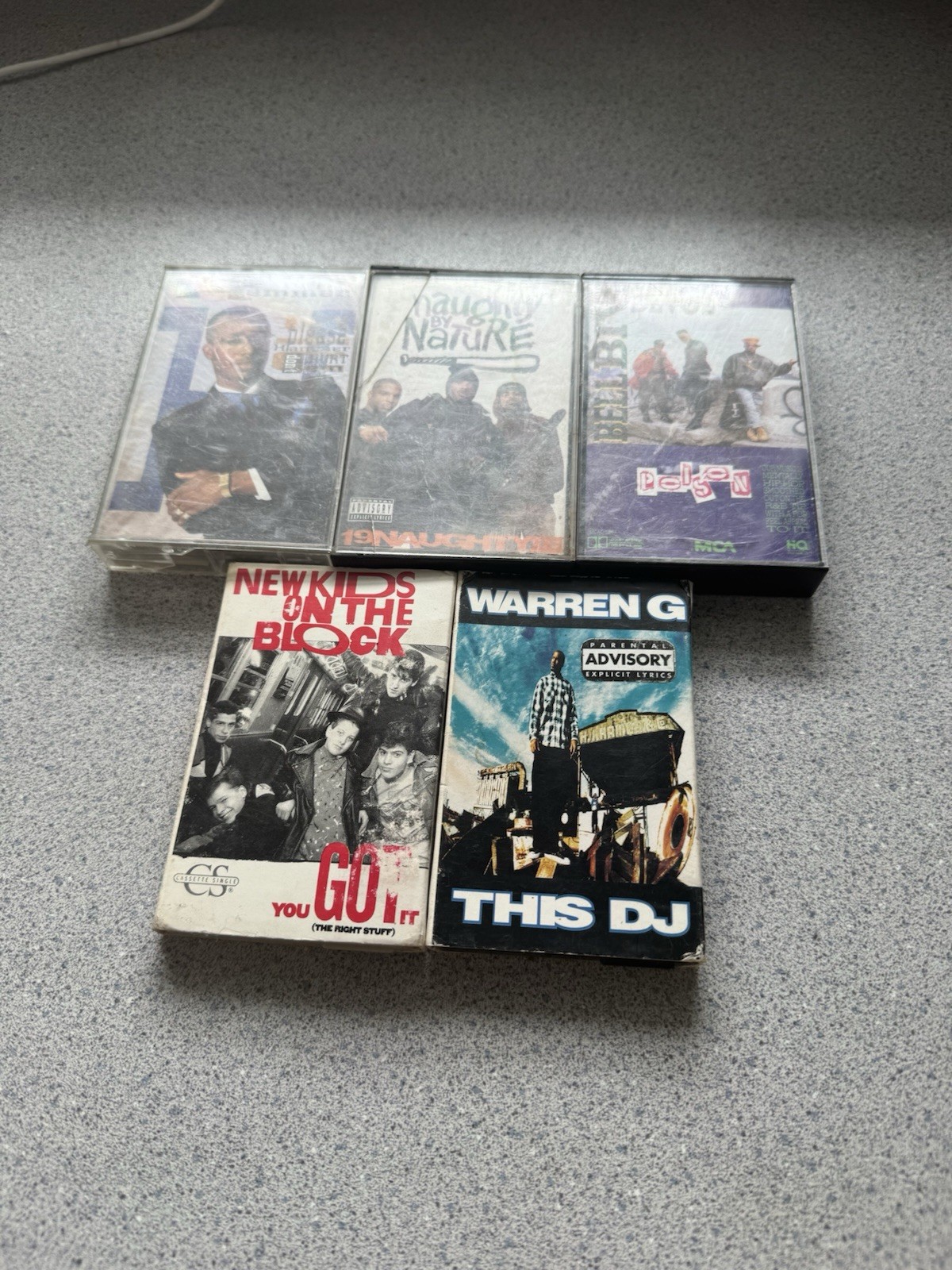 Vintage Hip hop Rap Casset Tapes Warren G New Kids On Block Mac Hammer