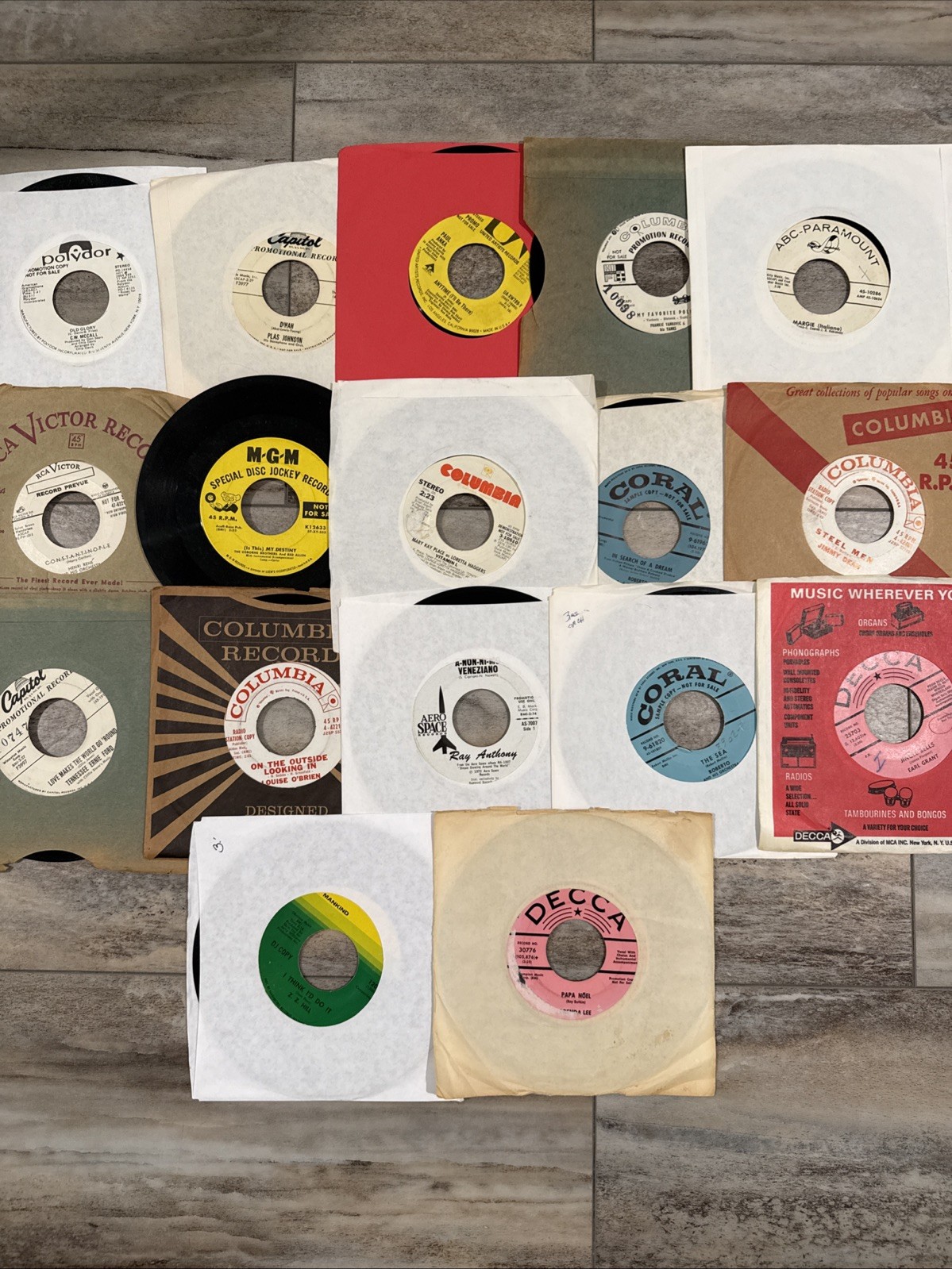 Lot Of 17 Vintage Promotional 45 RPM Records DJ Promo Not For Sale VG
