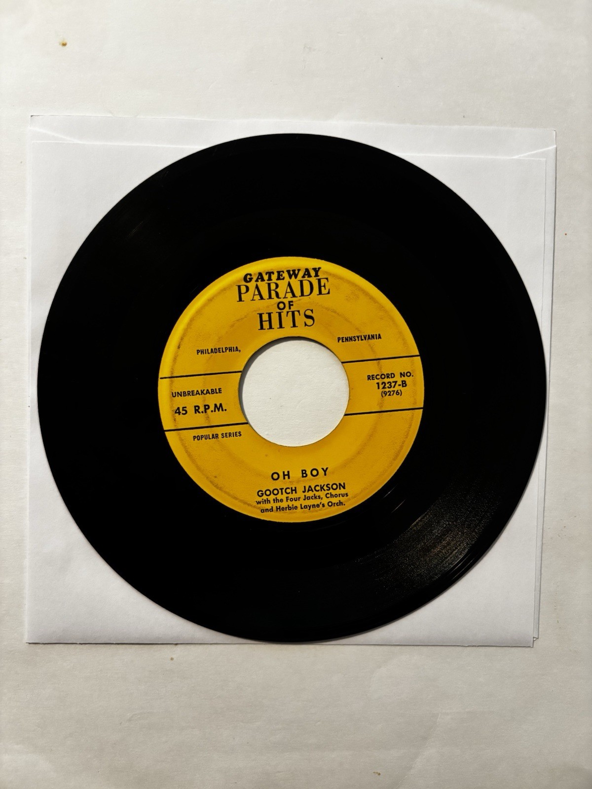 Gateway Parade Of Hits 1237 The Stroll Oh Boy 45 Vintage 1950s Cover Record