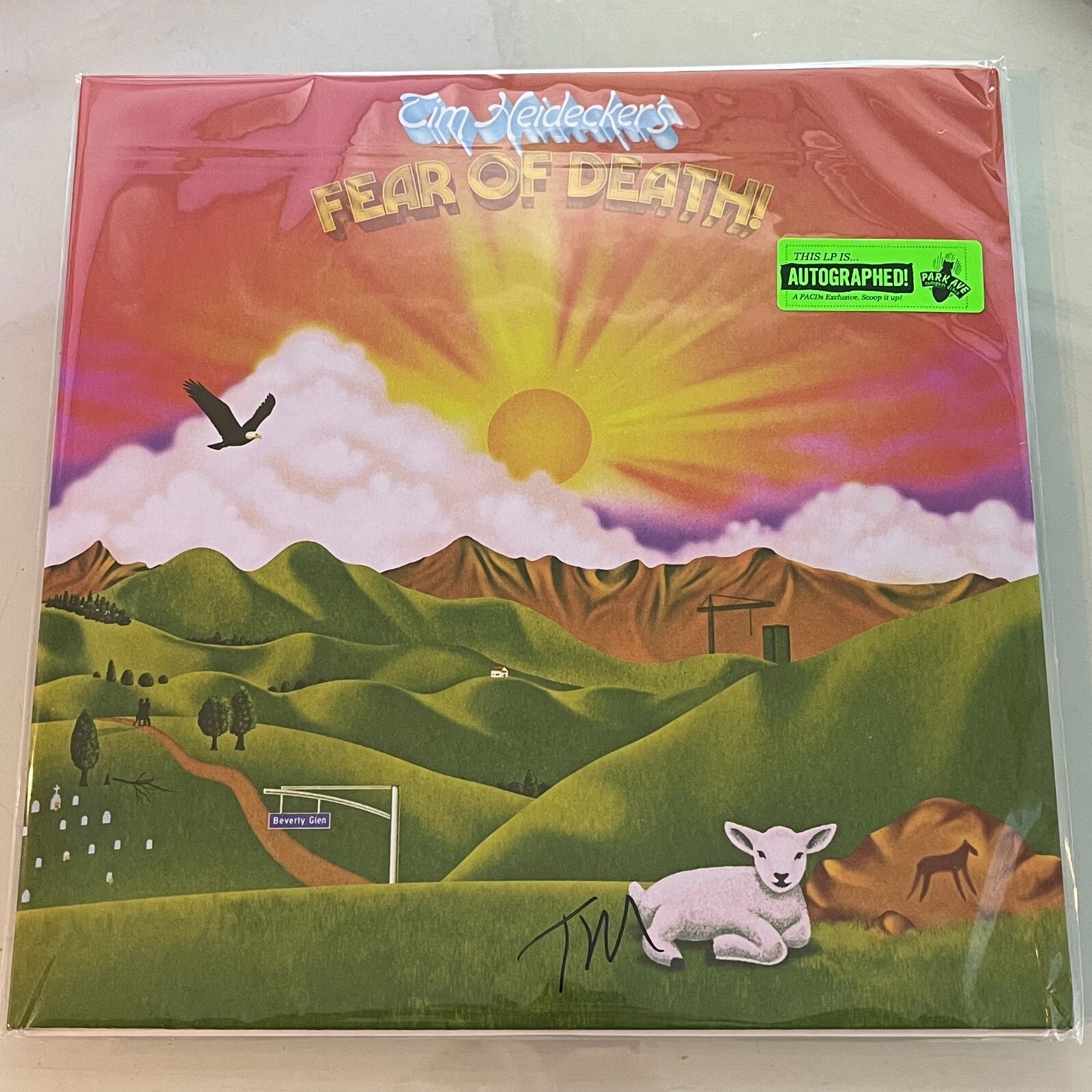 Tim Heidecker - Fear Of Death AUTOGRAPHED SIGNED Golden Sunset Color Vinyl LP