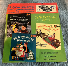 Vintage Christmas Songs Little Golden Records Vinyl 45 RPM Untested GUC picture