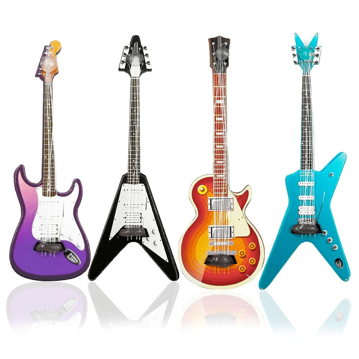 Miniature Guitar Miniature Bass Model - 4Pcs 1:12 Mini Musical Instrument Bass