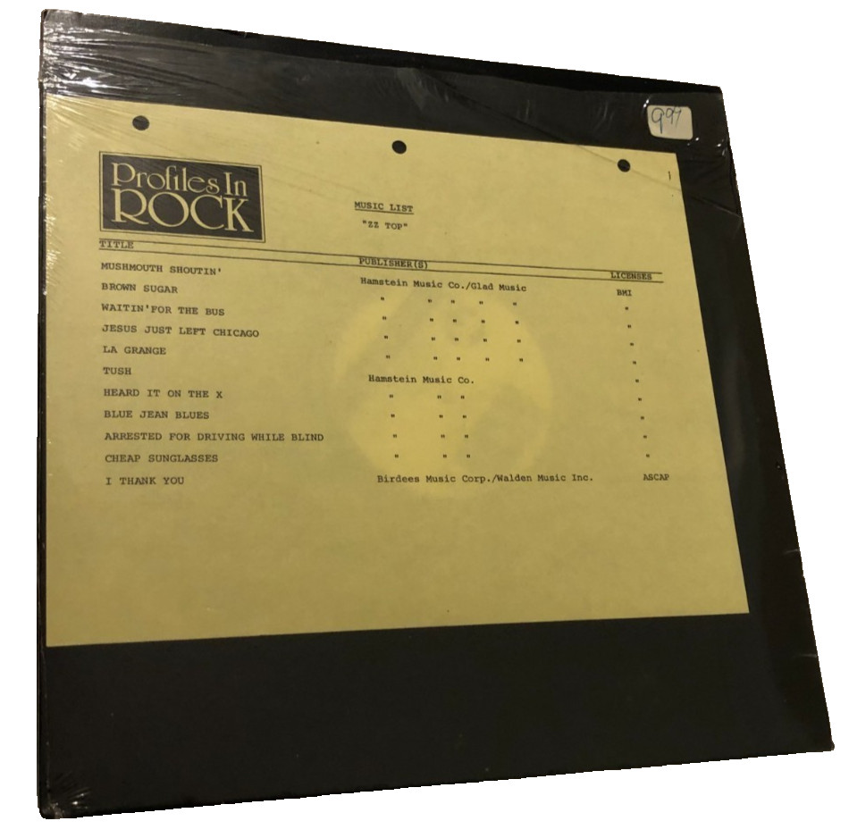 Z.Z. Top Profiles Rock Stereo Watermark PRB-802-4 Vintage April 1980 Vinyl EX-NM