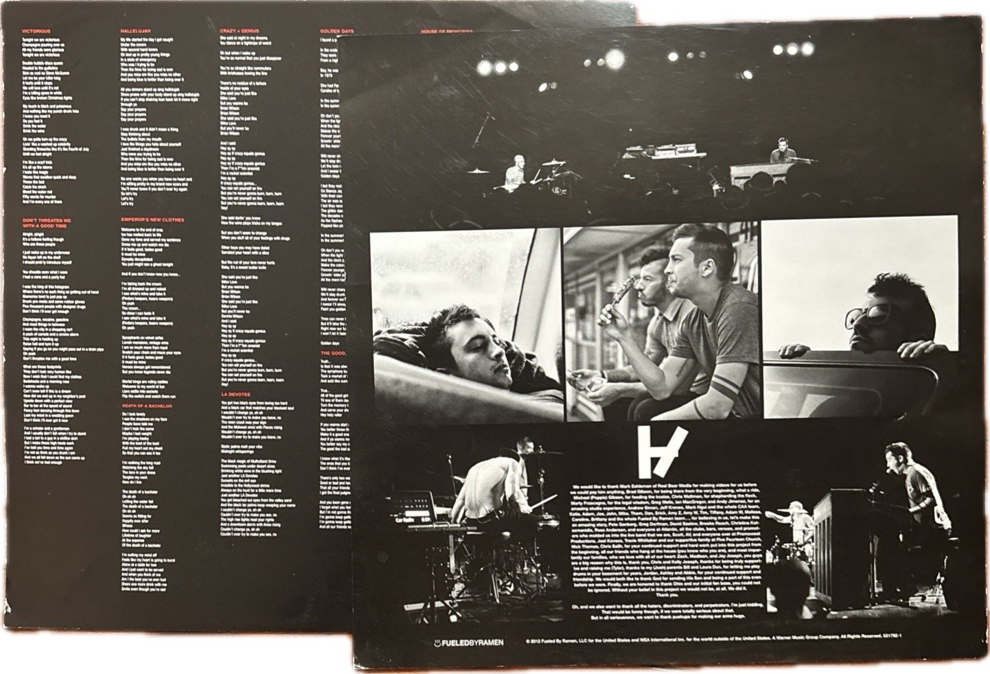 Twenty One Pilots Vessel Inlay Sheets FOR PARTS ONLY NO RECORD/SLEEVE EUC