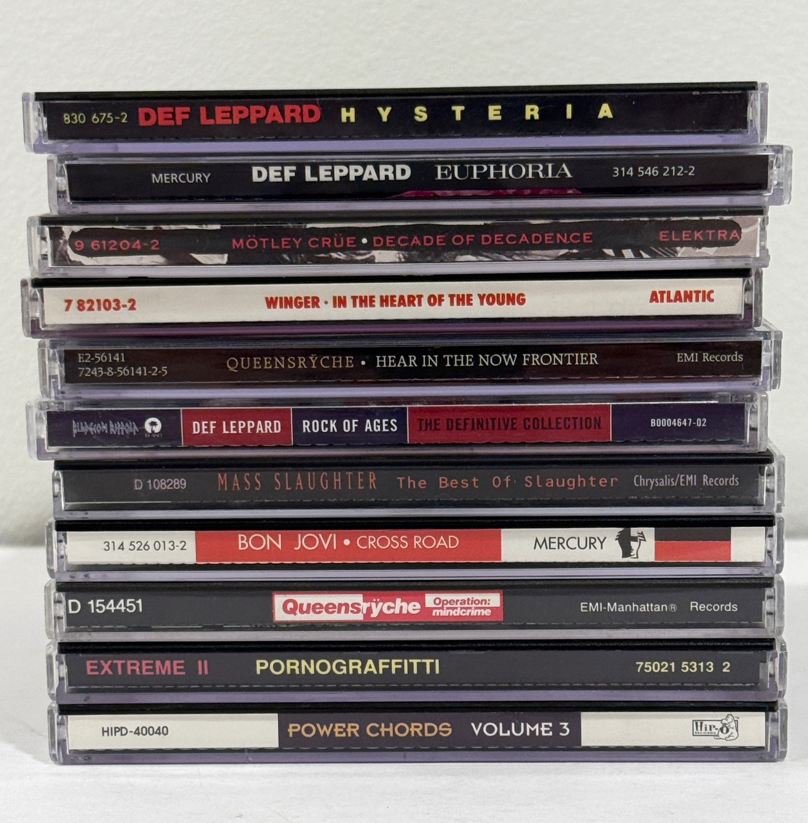 Lot of (11) Hair Band CDs- Queensryche, Def Leppard, Motley Crue, Slaughter +