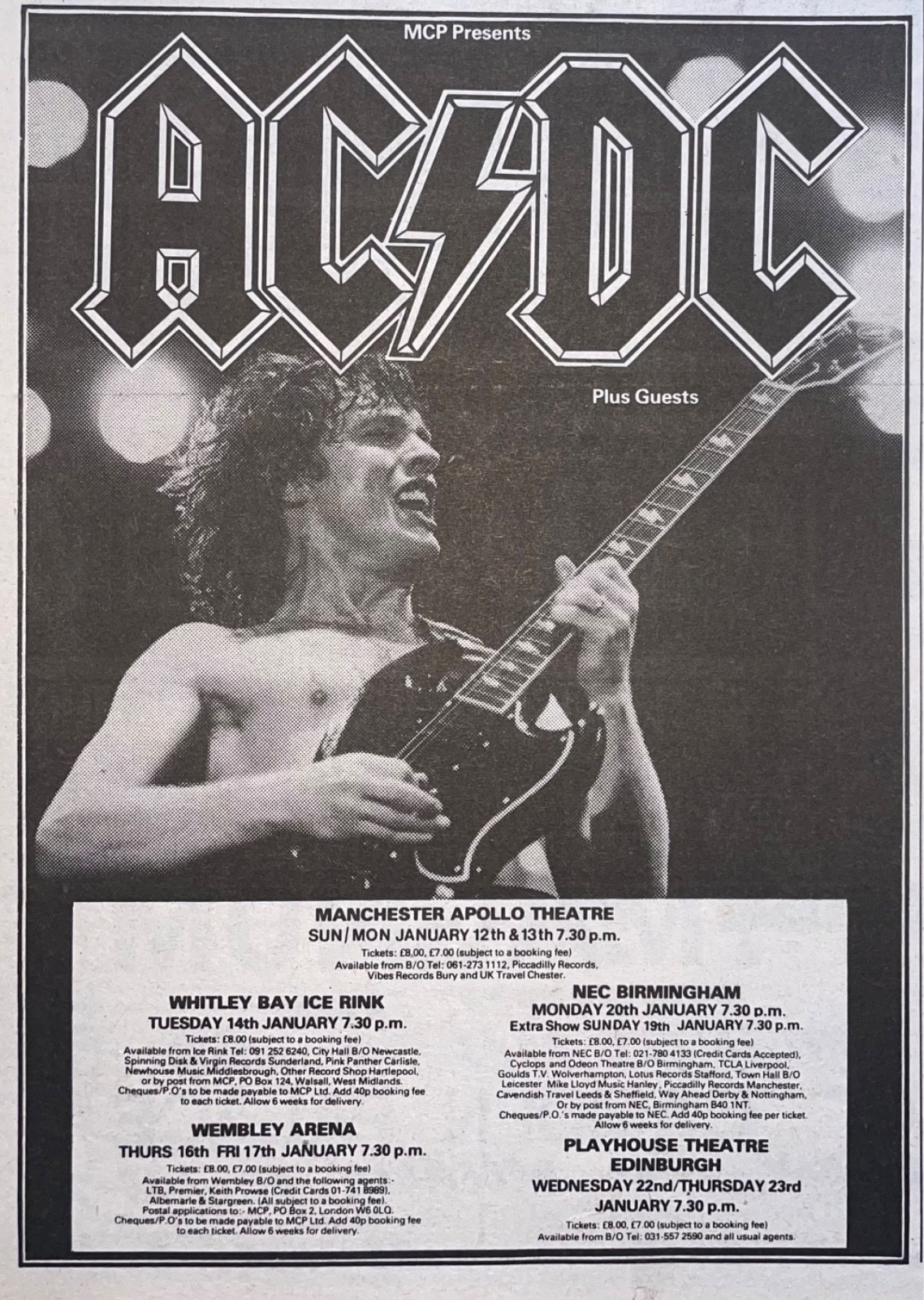 AC/DC - GIG ADVERT - HAMMERSMITH ODEON - 13 to 16/10/1982 - Y & T