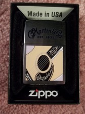 ZIPPO MARTIN GUITAR LIGHTER PREOWNED IN CASE NEVER USED EXCELLENT CONDITION 1998 picture