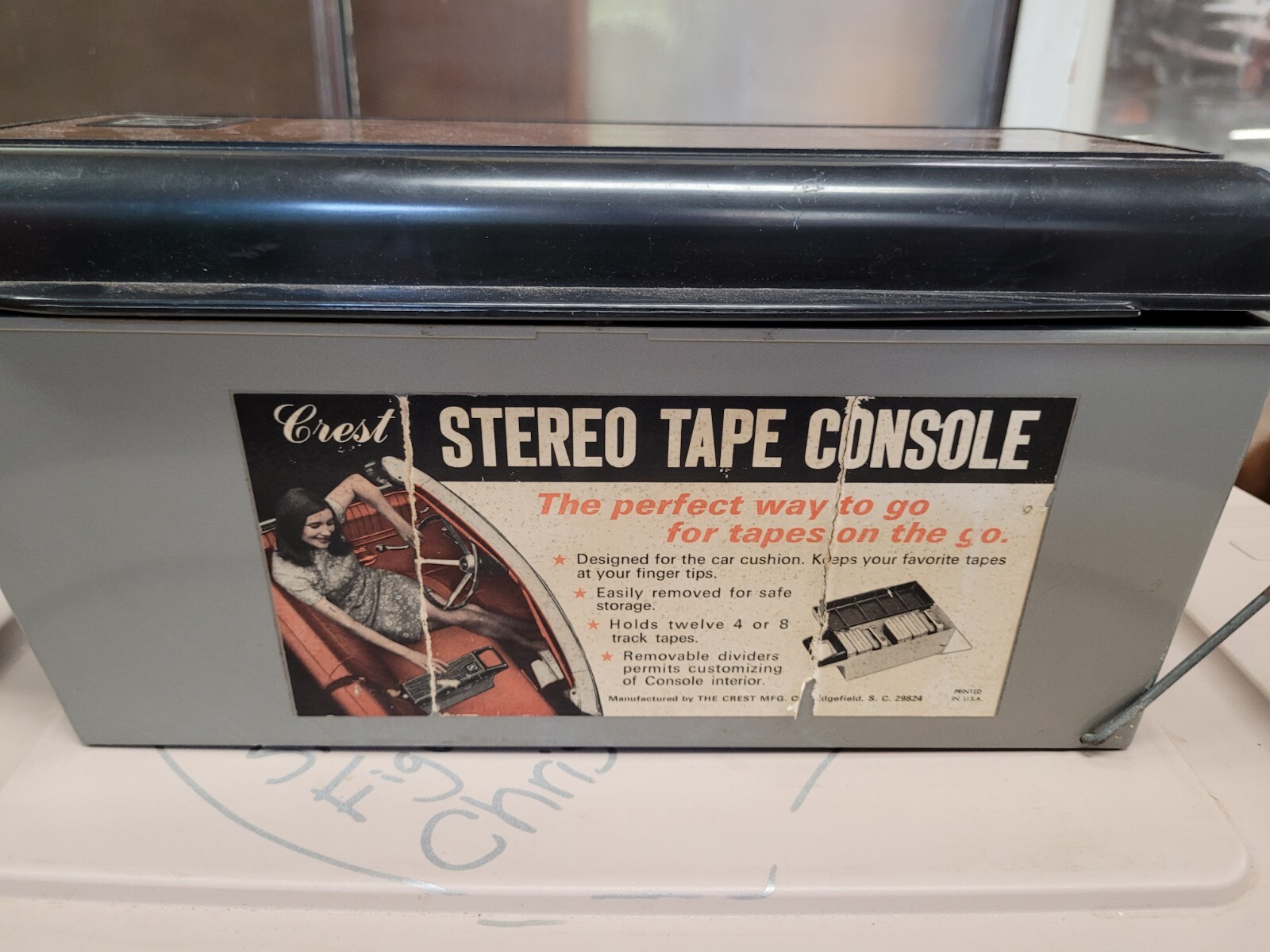 Vintage Crest 8-Track Tape Cartridge console  Storage CASE rare