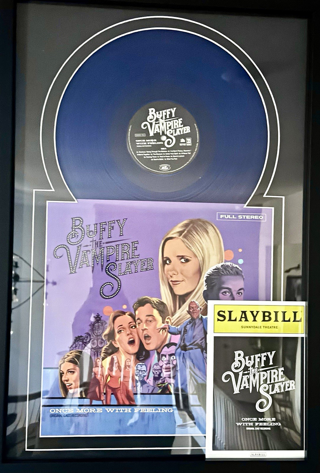 Slaybill Buffy the Vampire Slayer Once More With Feeling Blue Vinyl Framed