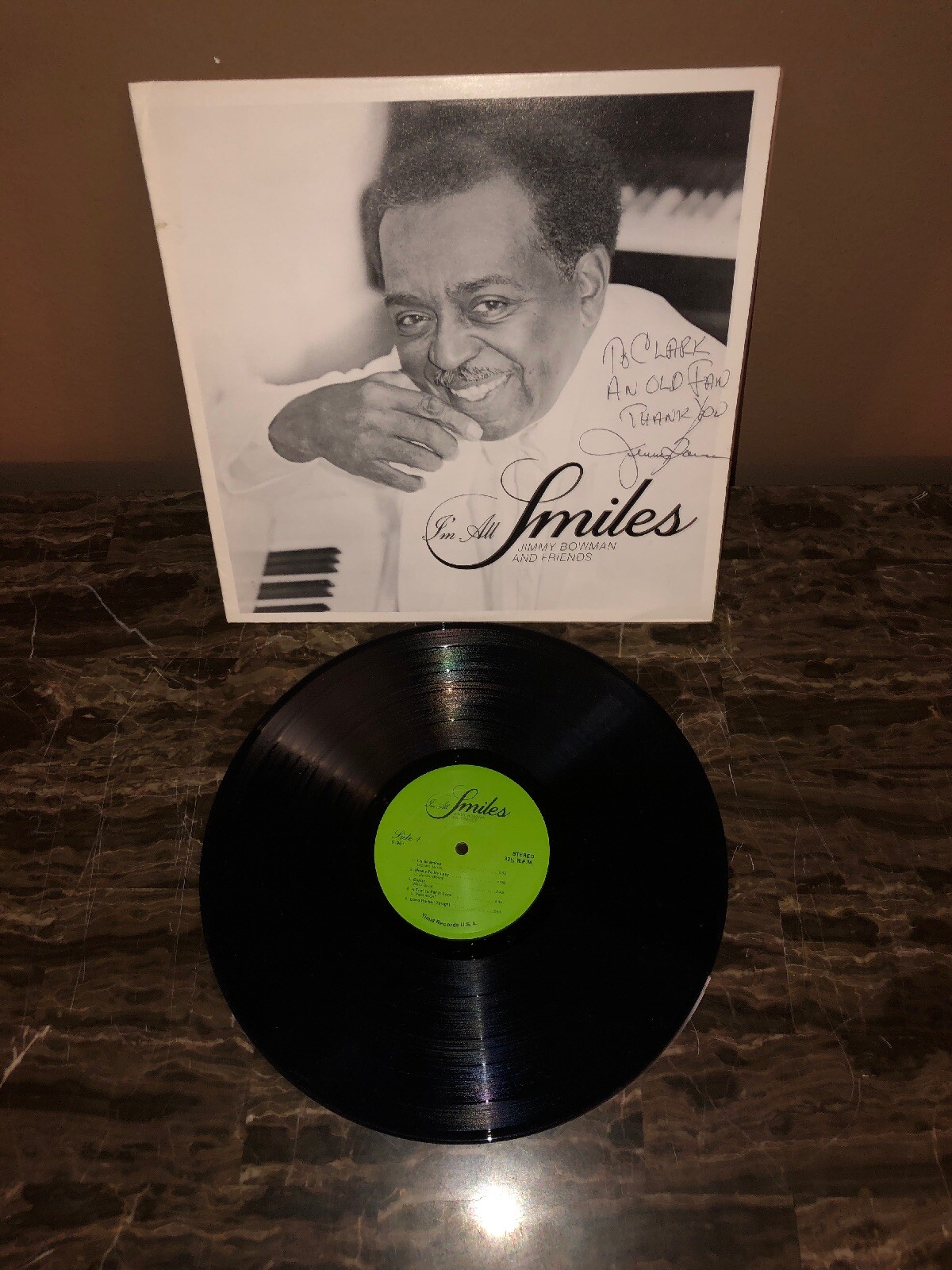 SIGNED Rare JIMMY BOWMAN I’m All Smiles Vinyl Record Album LP Jazz Funk Soul