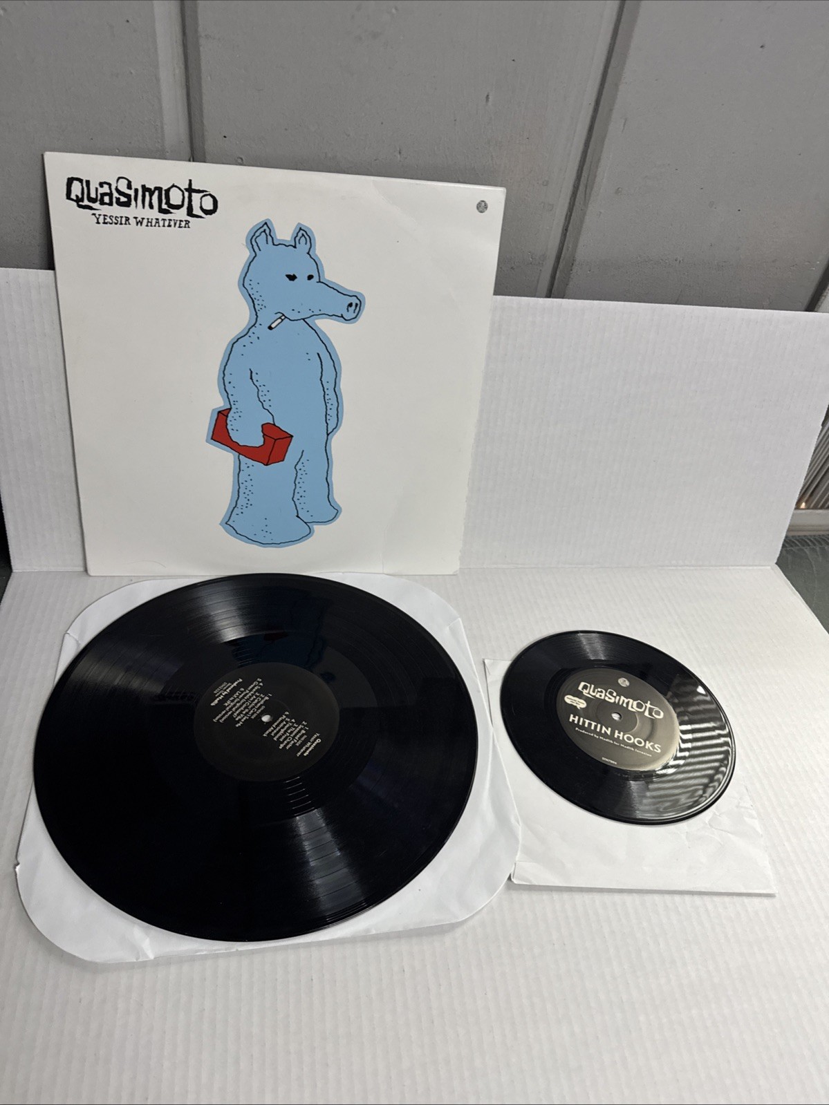 Quasimoto Yessir Whatever LP Plus 7 Inch VG+ Stones Throw Madlib Blue Sticker