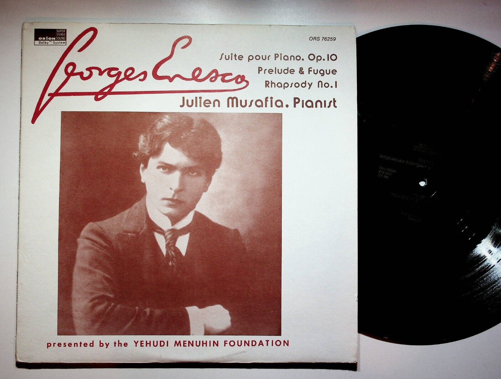 1976 George Enesco Julien Musafia Piano Suite Rhapsody No 1 Vinyl LP Record VG+