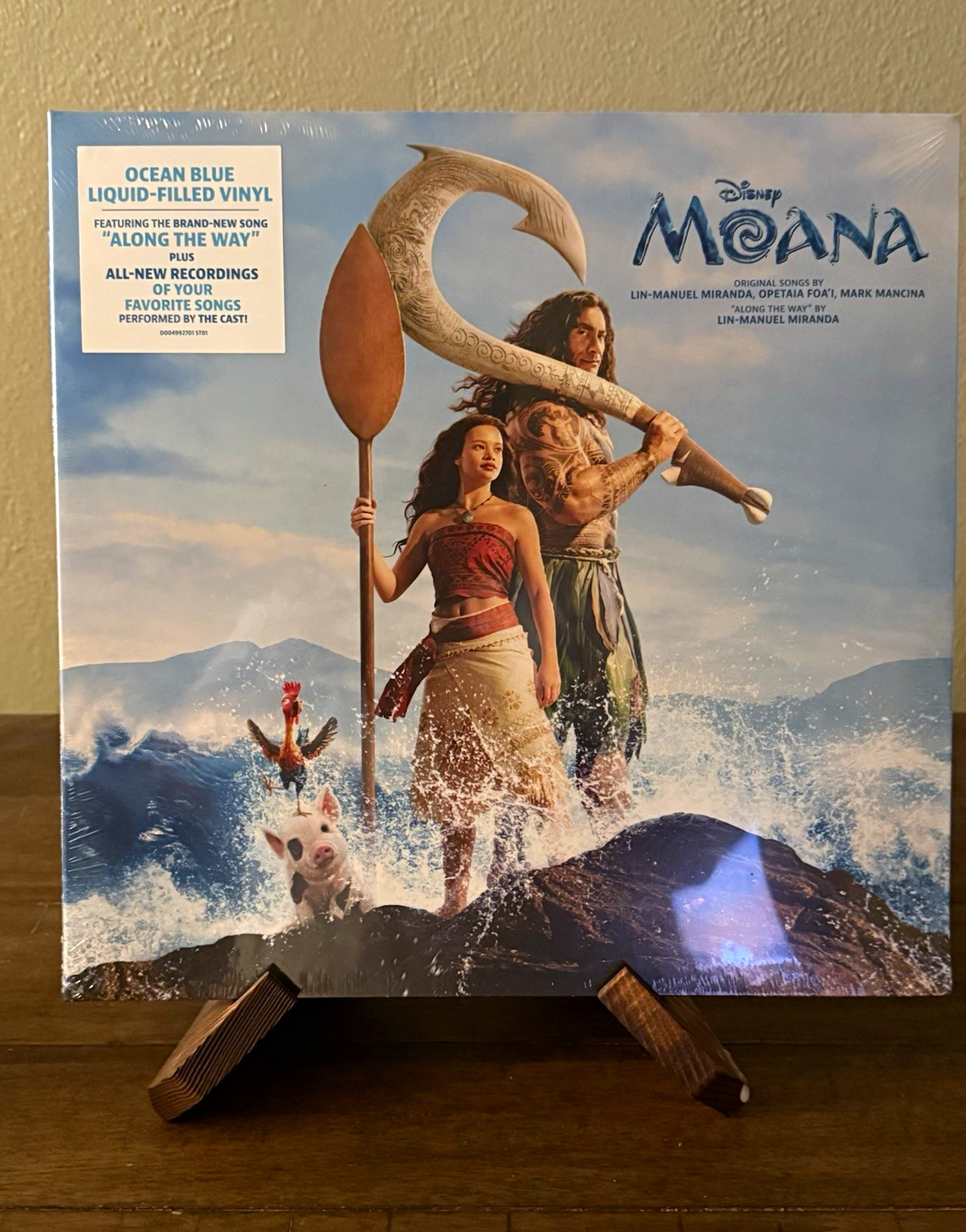 Disney Moana Live Action Soundtrack Ocean Blue Liquid Filled Vinyl LP Sealed