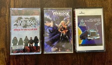Heavy metal lot of 3 cassettes Anthrax,Warlock, Def Leppard in excellent  🎸 picture
