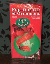 VINTAGE DECO DISCS, Elvis & Alabama Country CHRISTMAS FAVORITES CD W/ ORNAMENT picture