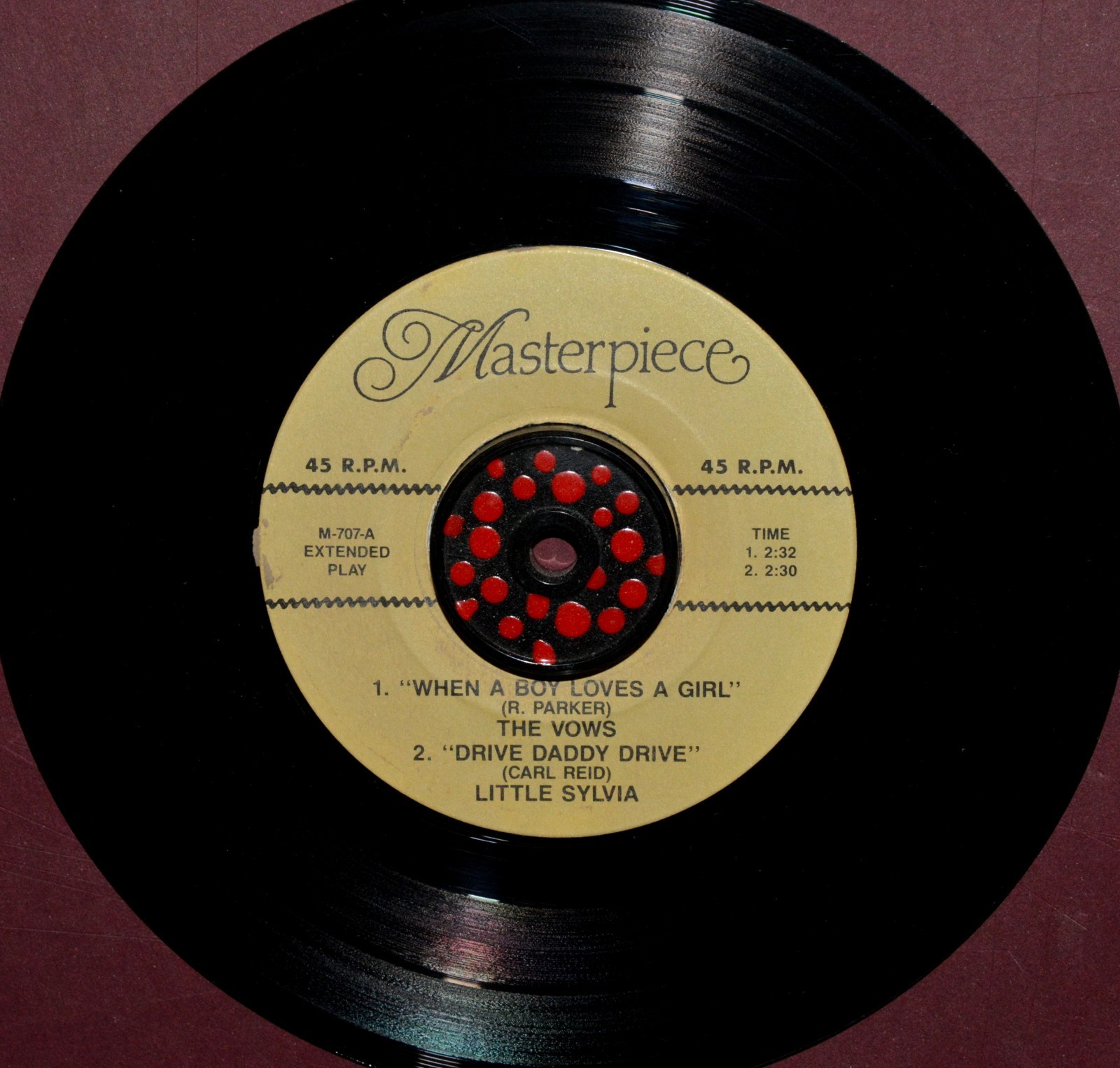 VOWS/ LITTLE SYLVIA- WHEN A BOY LOVES A GIRL/ DRIVE DADDY/FLIP- MASTERPIECE- M-