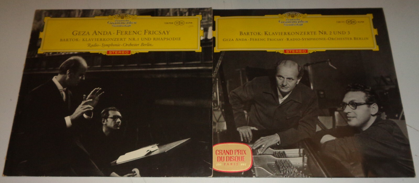 Geza Anda/Ferenc Fricsay BARTOK Piano Concertos  DGG Red Stereo 138 111, 138 708