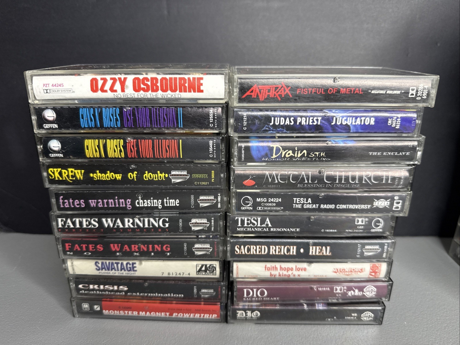 Heavy Metal/ Hard Rock Cassette Lot Of 20 - Anthrax, Ozzy, & More - All Tested