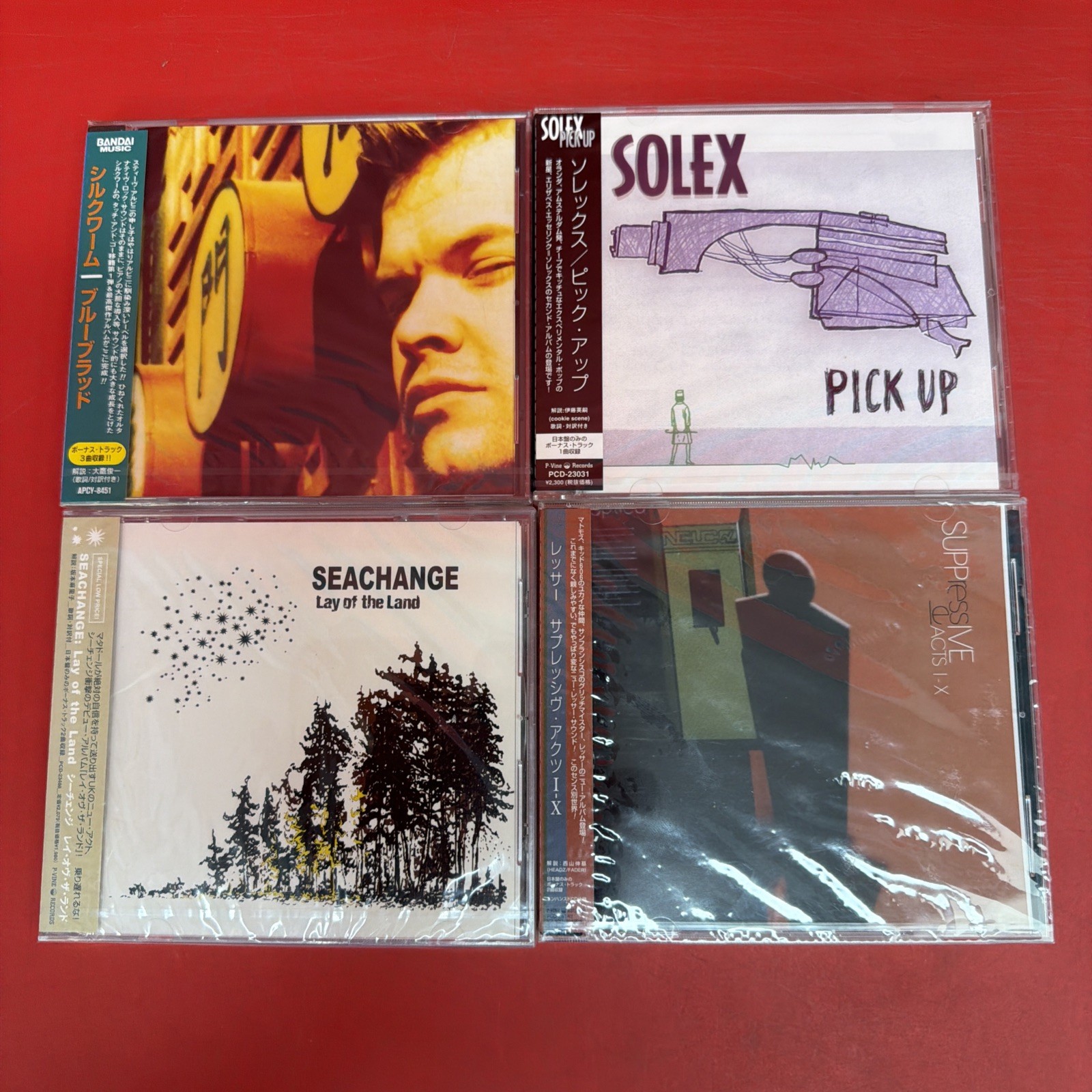 Lot 4 Japanese CDs Silkworm Solex Seachange Lesser OBI Promo Indie Rock SEALED