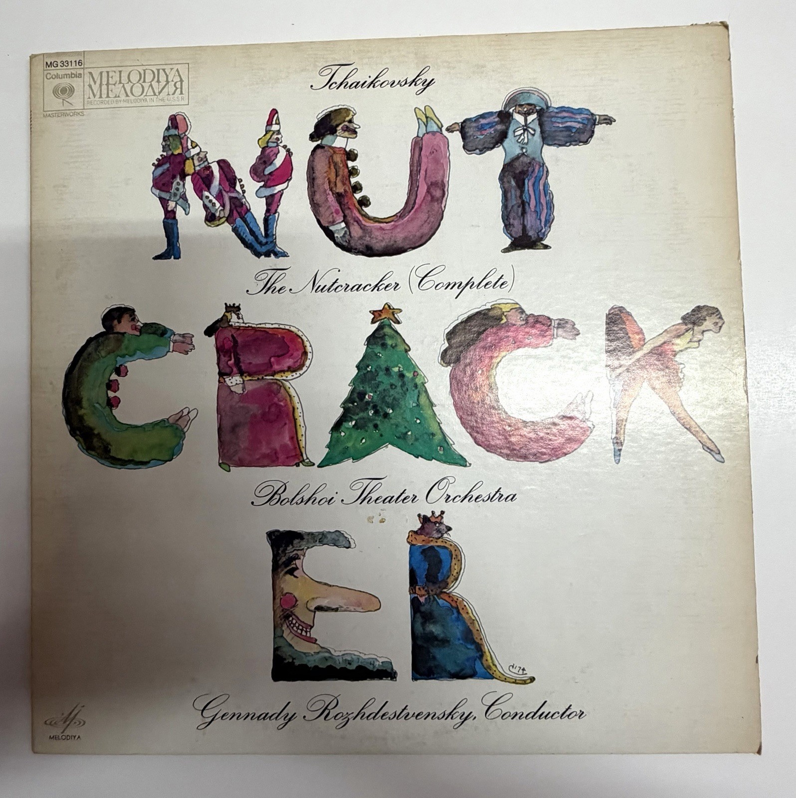 Tchaikovsky Nutcracker Complete 2LP Box Set Bolshoi Theatre Rozhdestvensky