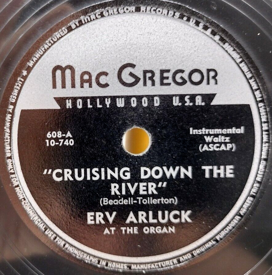78 RPM Erv Arluck Cruising Down The River Mac Gregor Records Folk Dance *Scrs