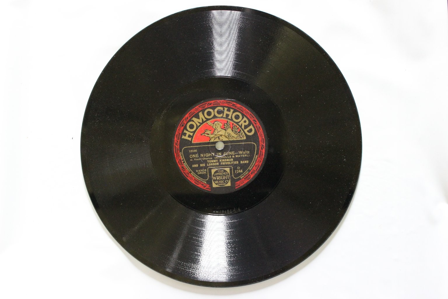 Tommy Kinsman London Revellers – One Night In June Waltz 78 RPM Homochord 1926