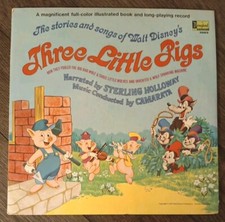 Vinyl Three Little Pigs Book & Record Walt Disney Disneyland LP Album 1967 picture