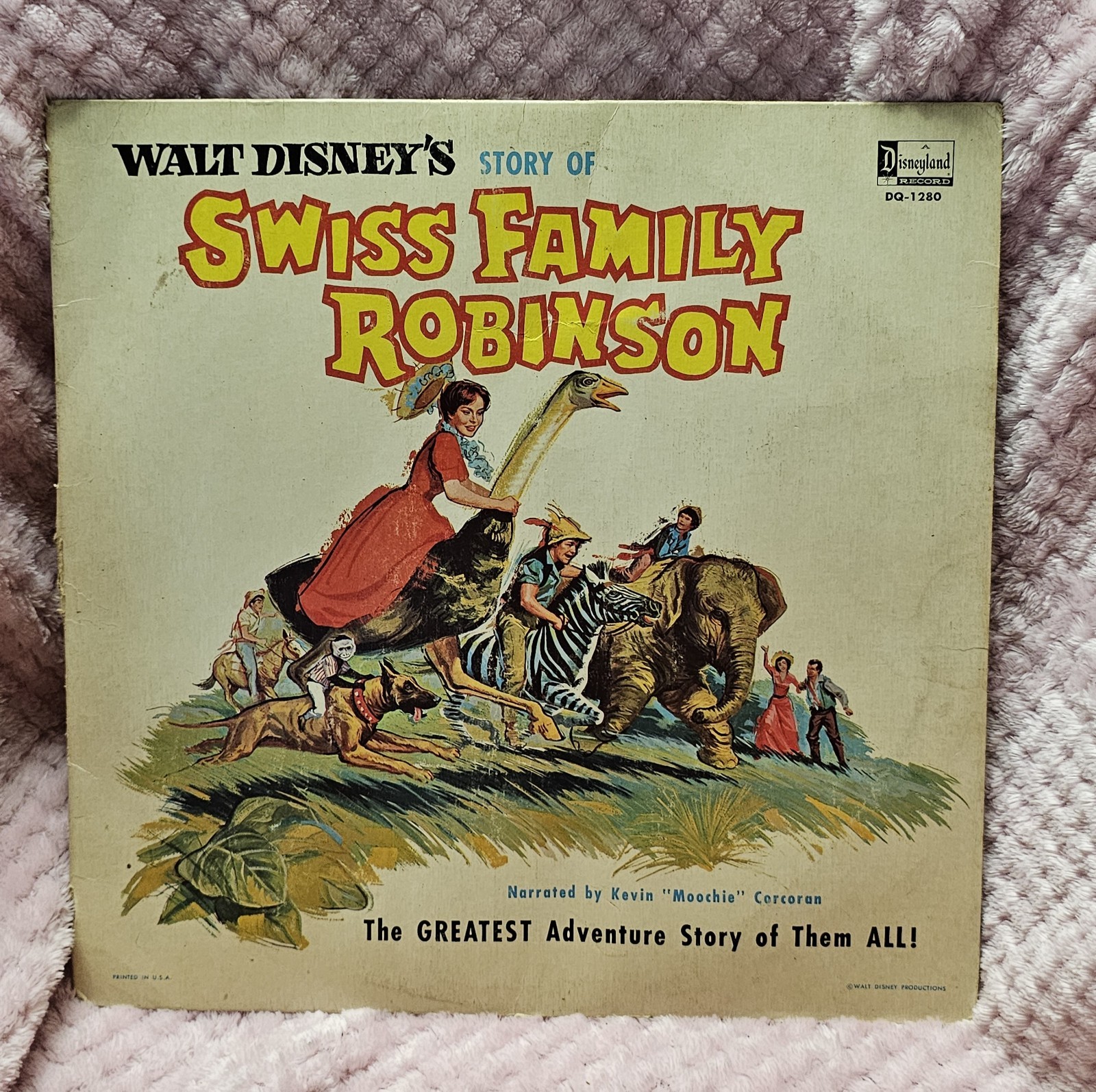 Vintage Walt Disney Swiss Family Robinson Vinyl LP Record Disneyland DQ-1280