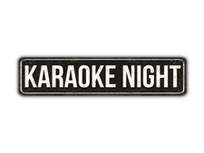 Karaoke Night Street Sign Singing Vintage Style picture