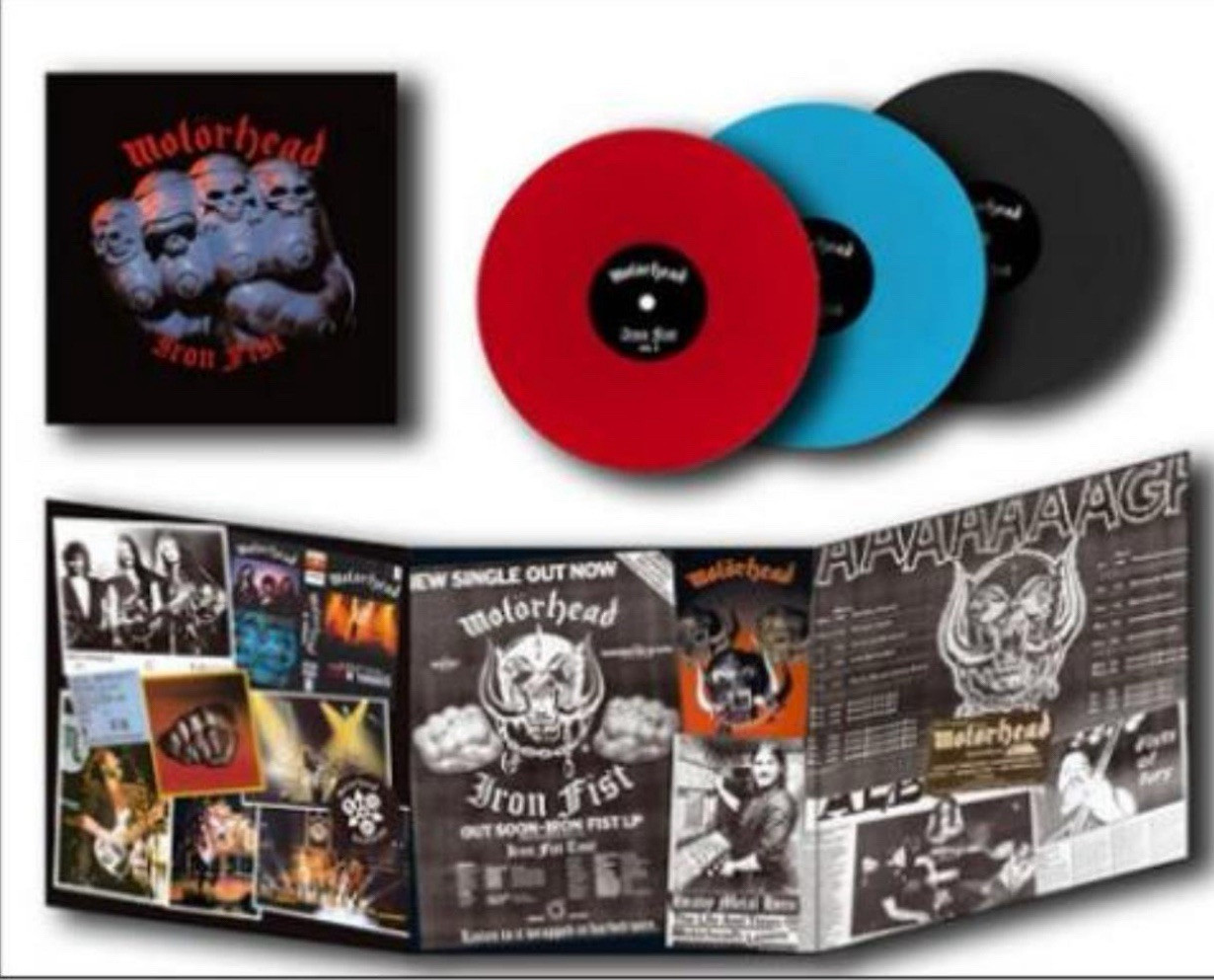 Motörhead Iron Fist 3LP Sealed Back On Black 180g Red Blue Black Vinyl BOBV110