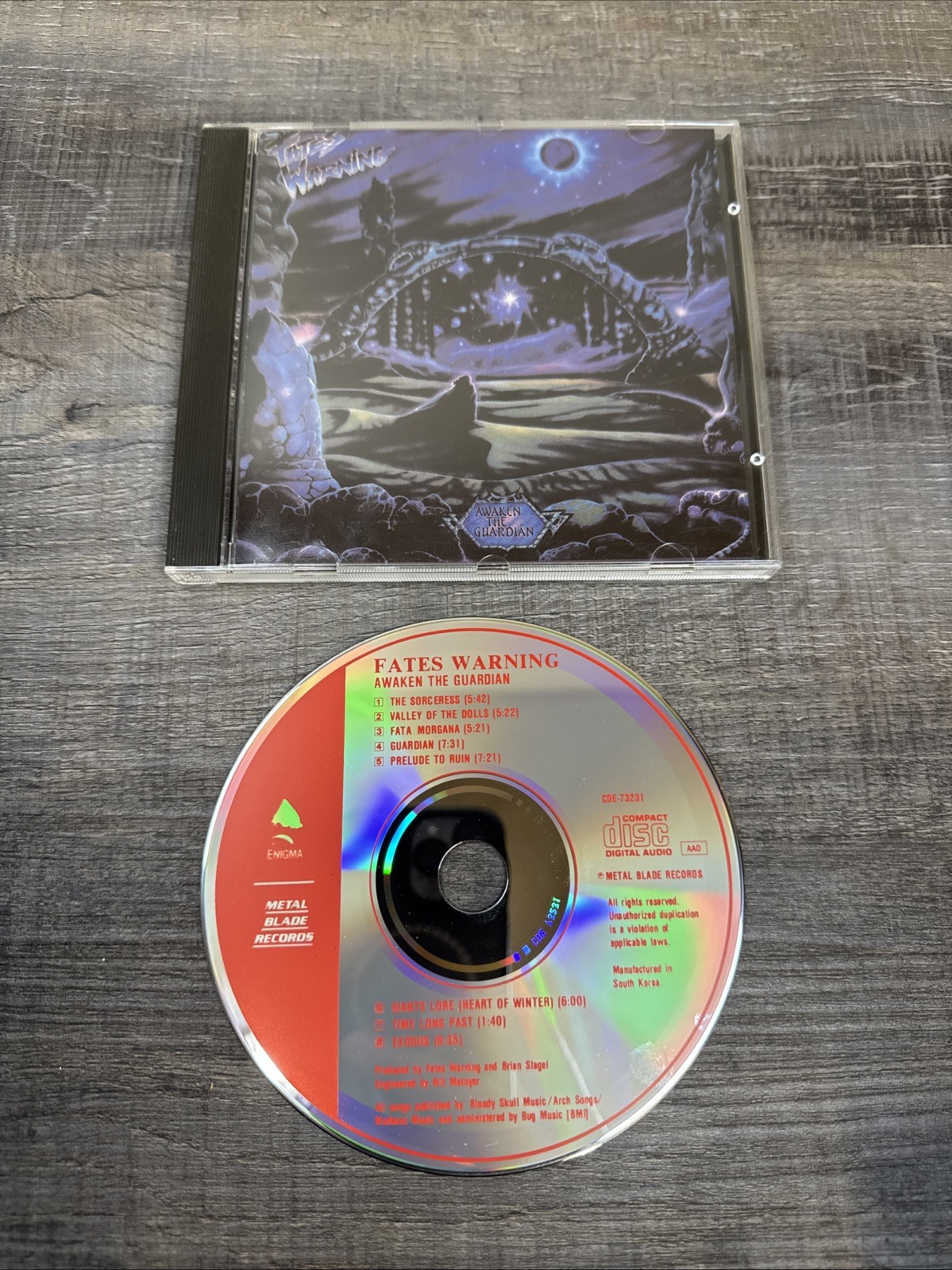 Rare Vtg 1986 FATES WARNING Awaken The Guardian CD CDE-73231 Metal Blade Records
