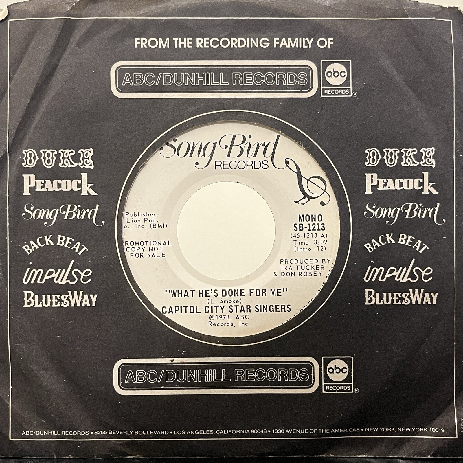 Capital City Star Singers – What He\'s Done For Me • Rare Gospel Soul 45 • Promo