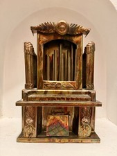 RARE, Vintage  Cut  Copper,  Pipe Organ, Moving parts, Music box- AMAZING GRACE picture
