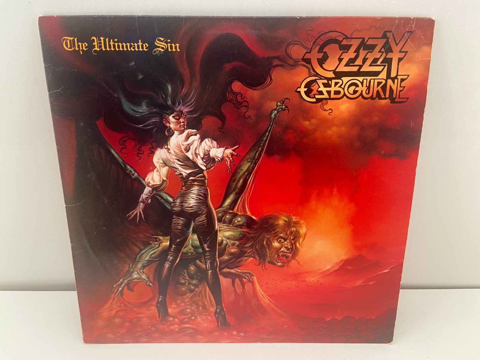 Ozzy Osbourne The Ultimate Sin LP Vinyl Album 1986 CBS OZ 40026 w/ Inner Sleeve