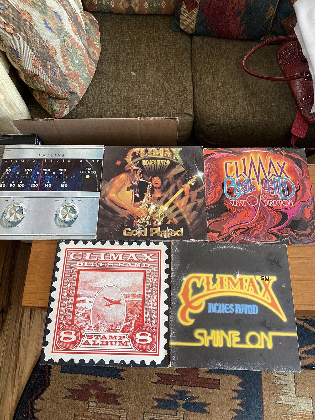CLIMAX BLUES BAND 5 LPs: FM Live, Gold Plated, Shine On, Stamp, Sense of Direct