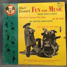 Disney Vintage WDP 1955 MICKEY MOUSE CLUB 78 rpm Red Vinyl Record Fun with Music picture