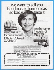 1977 Bandmaster Addison Illinois Harmonica Model C G Fred Gretsch Photo Print Ad picture