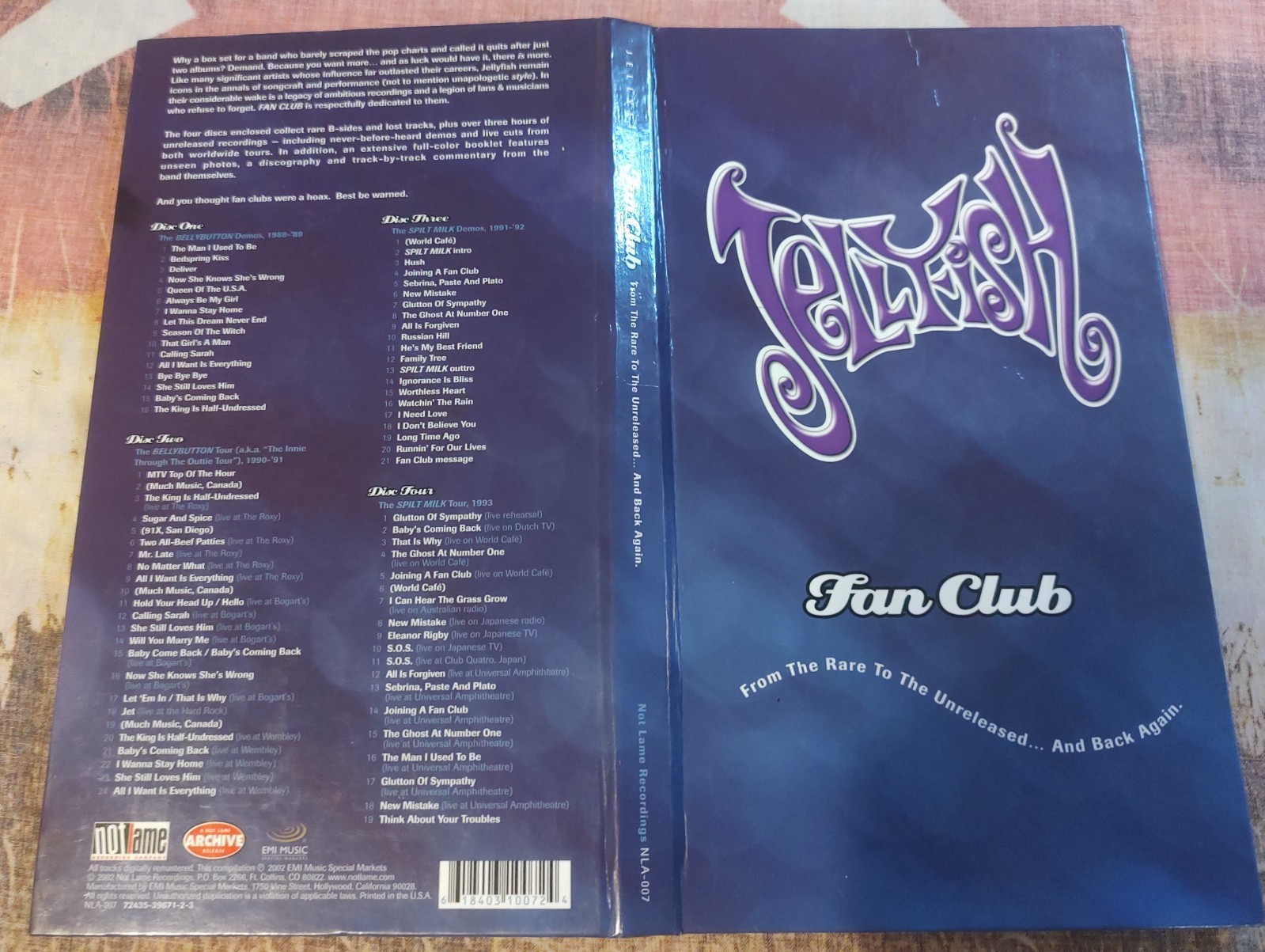 JELLYFISH -FAN CLUB -FROM THE RARE TO THE UNRELEASED & BACK AGAIN -2002 NOT LAME