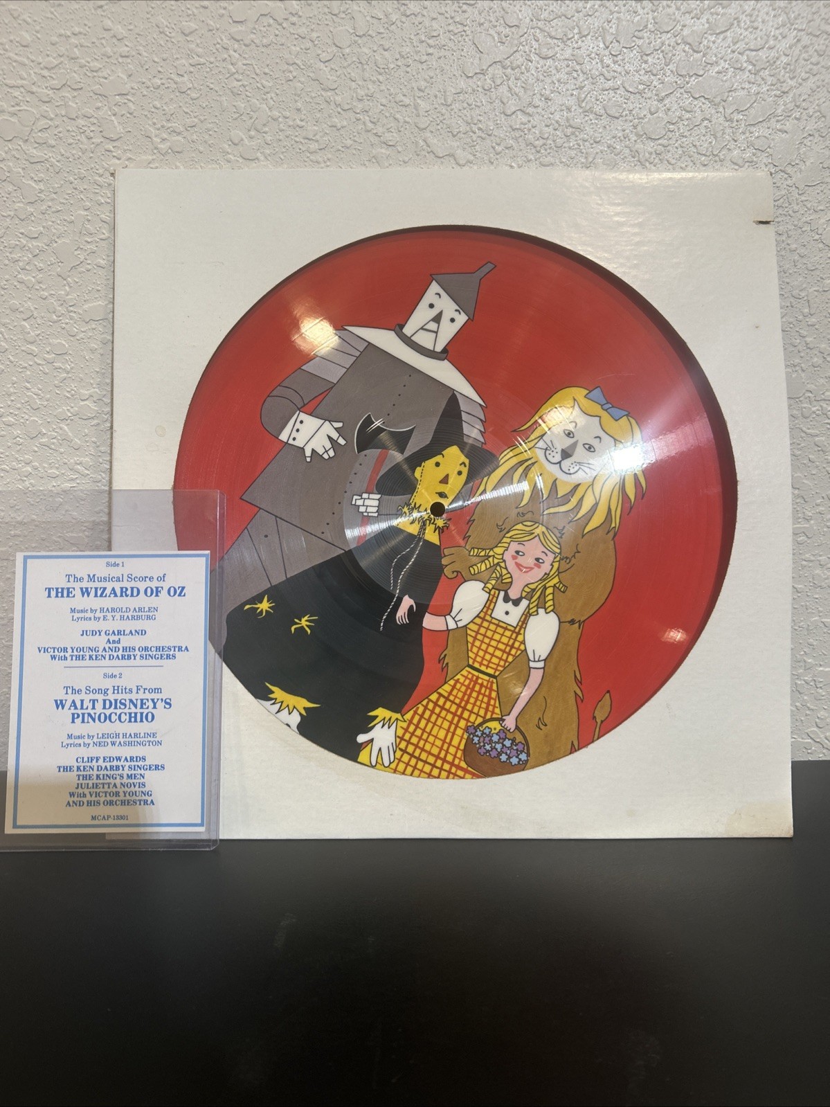 Vintage 1983 Wizard of Oz Pinocchio Picture Disc Vinyl LP Record MCA MCAP-13301