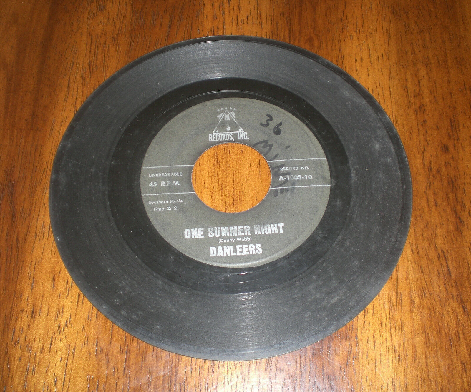 ONE SUMMER NIGHT - DANLEERS - AMP 3 LABEL - 45 RPM